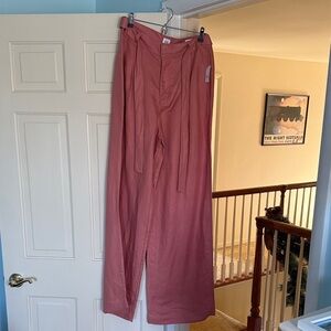 GAP Wide-Leg High-Rise Pants in Dusty Rose